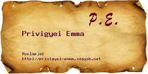 Privigyei Emma névjegykártya